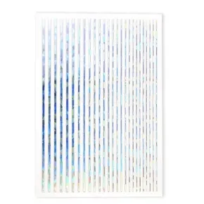 Adhesive Lines Sticker Multicolour Silver