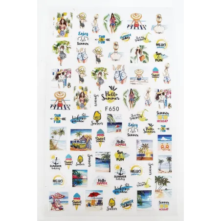 Nail Art Sticker Water Decals Transfers - Summer