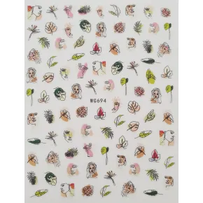 Nail Art Stickers Self Adhesive  - Abstract faces